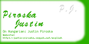 piroska justin business card